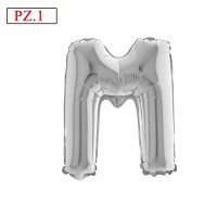 lettera M media palloncino argento