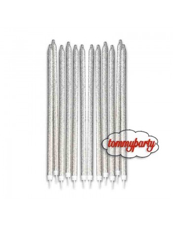 candele argento glitter