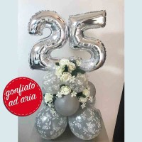 composizione palloncini 25 esimo anniversario