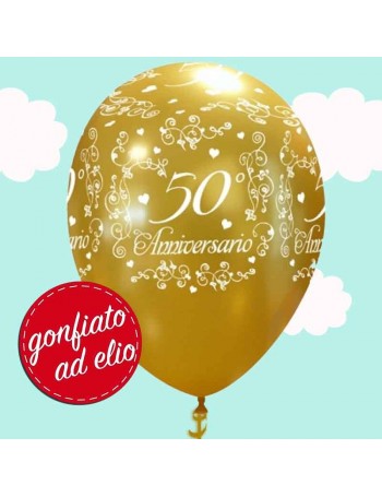 palloncino oro ad elio per anniversario di matrimonio 50 anni