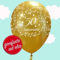 palloncino oro ad elio per anniversario di matrimonio 50 anni