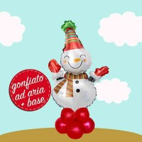 centrotavola palloncino pupazzo di neve