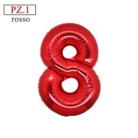 palloncino numero 8 rosso medio