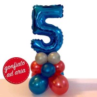 centrotavola numero 5 blu