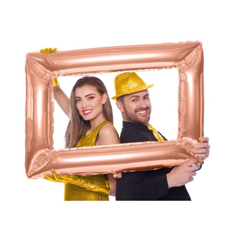 Palloncino Cornice Rose Gold selfie rettangolare