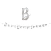 festone buon compleanno argento