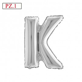 palloncino lettera K media argento