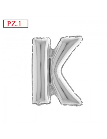 palloncino lettera K media argento