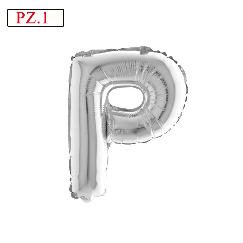 lettera P argento palloncino