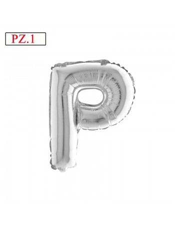 lettera P argento palloncino