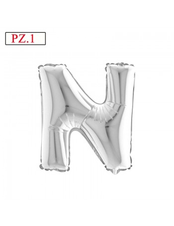 palloncino lettera N argento