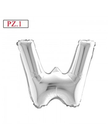 lettera W palloncino argento