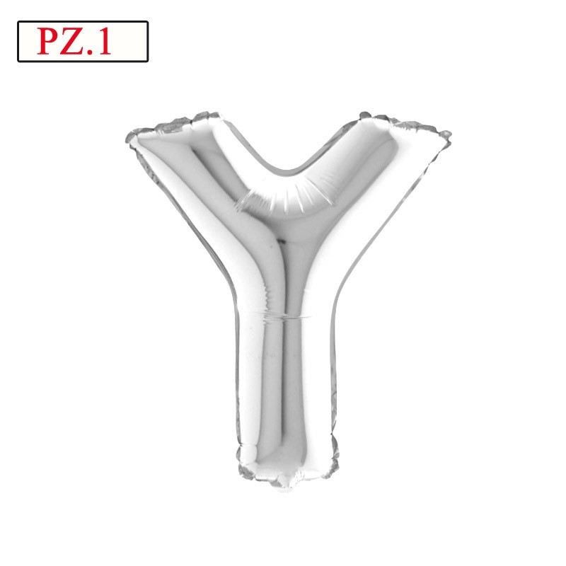 palloncino lettera Y argento media