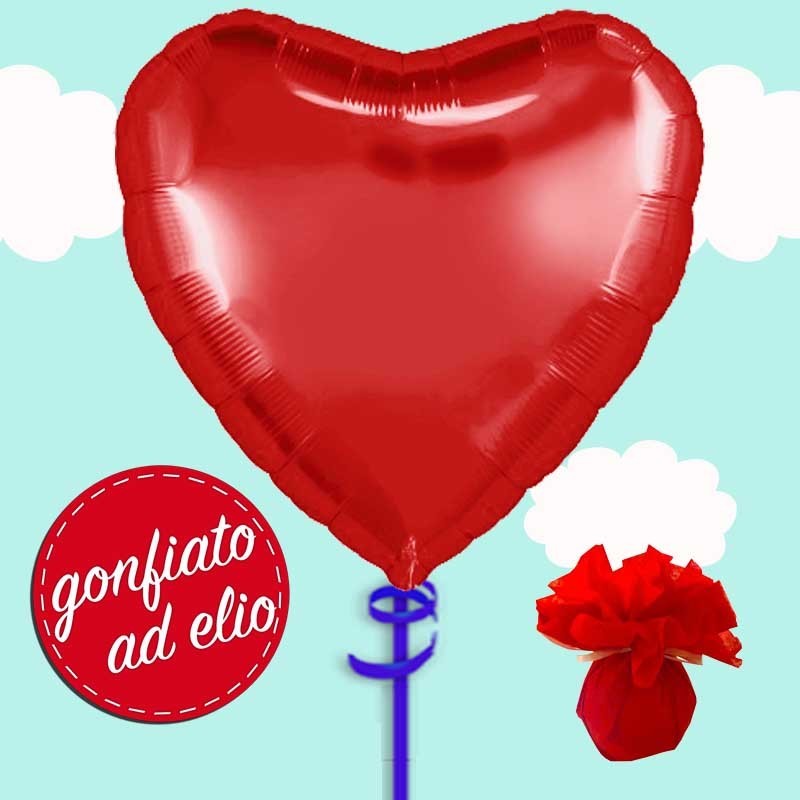 palloncino cuore con pesetto ad elio