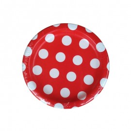 8 piattini rosso pois piani