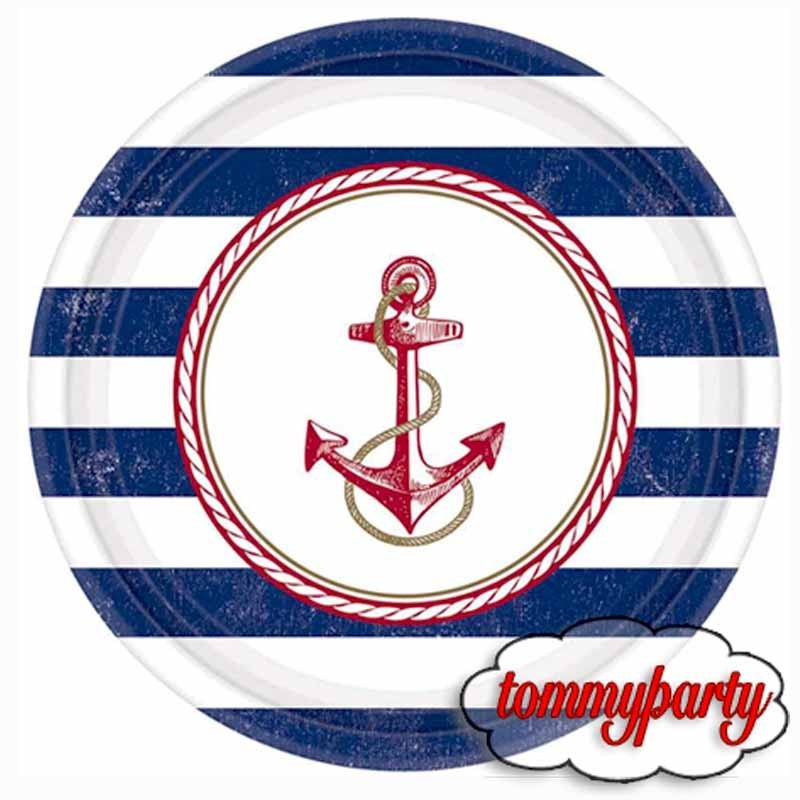 8 piatti tema mare da cm 27