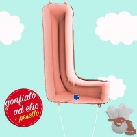 lettera L maxi rosa gold elio