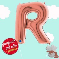 lettera R maxi rosa gold elio
