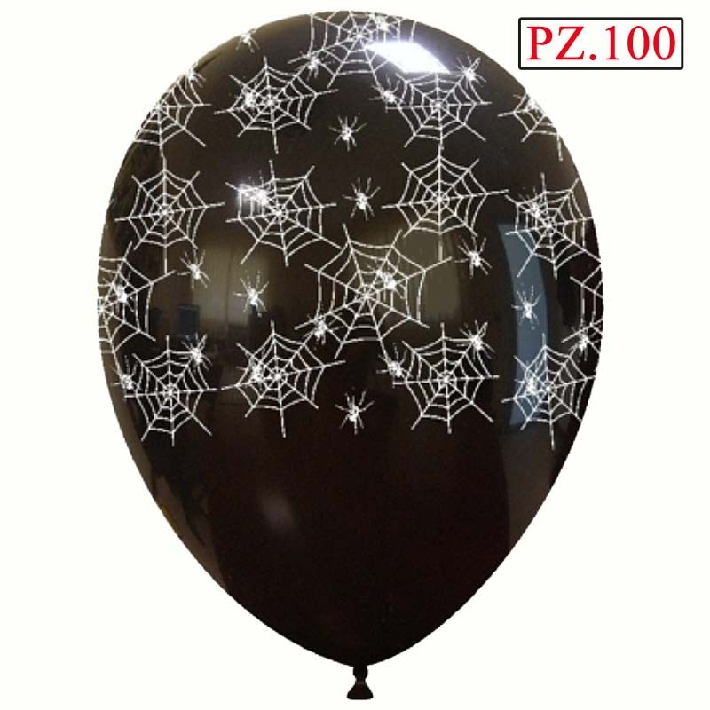 palloncino stampato ragnatele bianco e nero