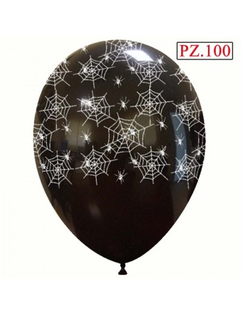 palloncino stampato ragnatele bianco e nero