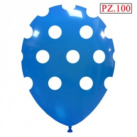100 palloncini blu a pois