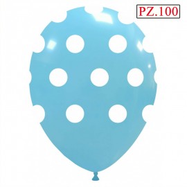 100 palloncini celeste a pois