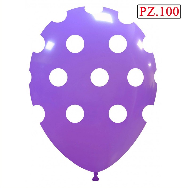 100 palloncini lavanda a pois