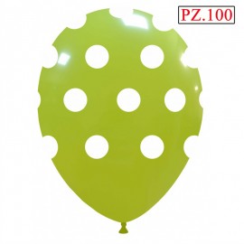100 palloncini verde chiaro a pois