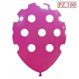 100 palloncini fucsia a pois