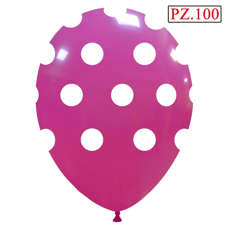 100 palloncini fucsia a pois