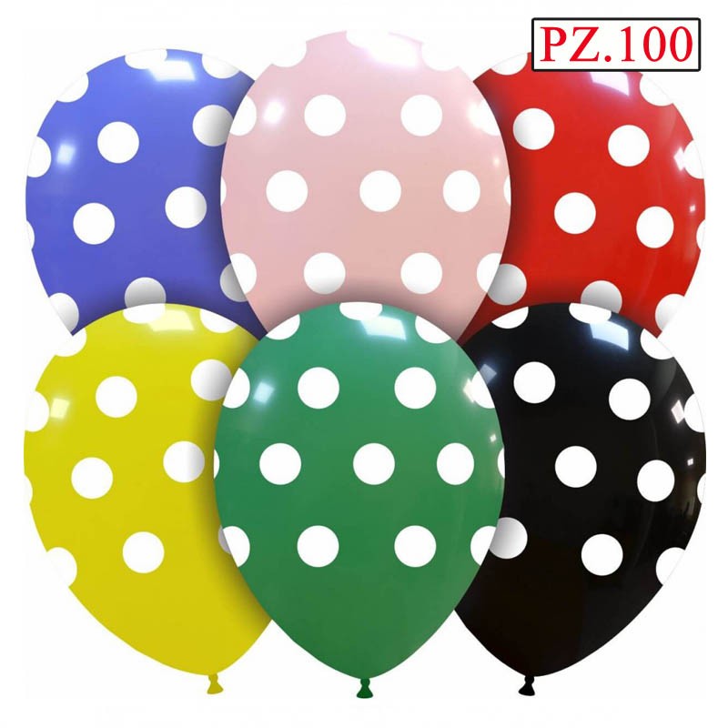 100 palloncini assortiti a pois
