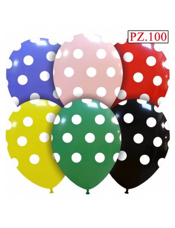 100 palloncini assortiti a pois