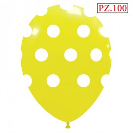 100 palloncini giallo a pois