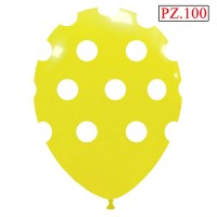 100 palloncini giallo a pois