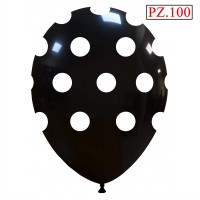 100 palloncini nero a pois