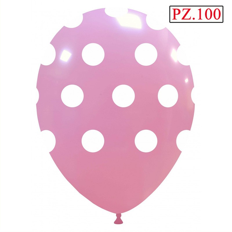100 palloncini rosa a pois