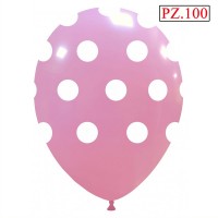 100 palloncini rosa a pois
