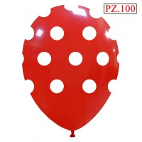 100 palloncini rosso a pois