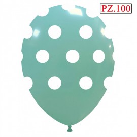100 palloncini verde acqua a pois