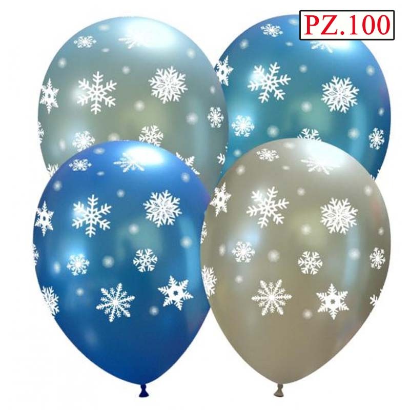 palloncini stampa fiocchi di neve colori assortiti