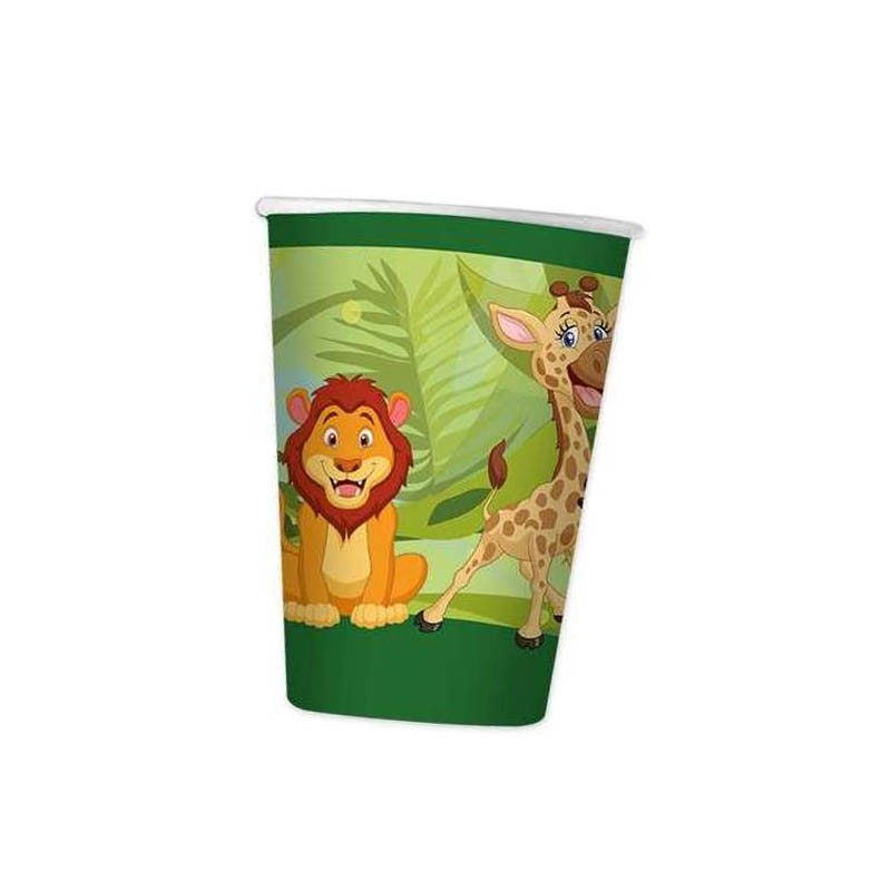 8 bicchieri tema giungla