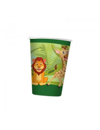 8 bicchieri tema giungla