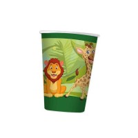 8 bicchieri tema giungla