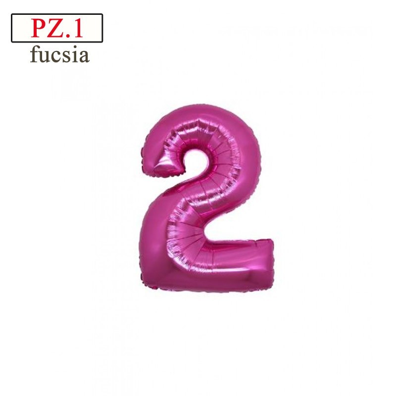 palloncino numero 2 mini fucsia