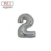 palloncino numero 2 mini argento