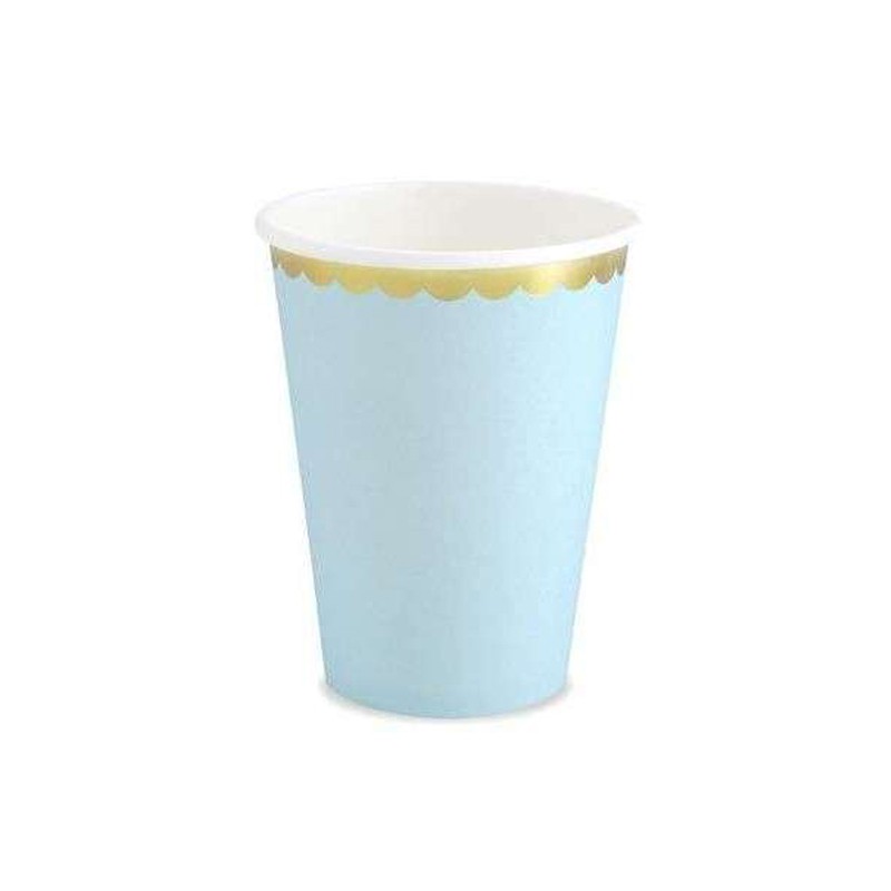 bicchieri celeste pastello cartoncino