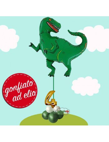 dinosauro palloncino con numero 4