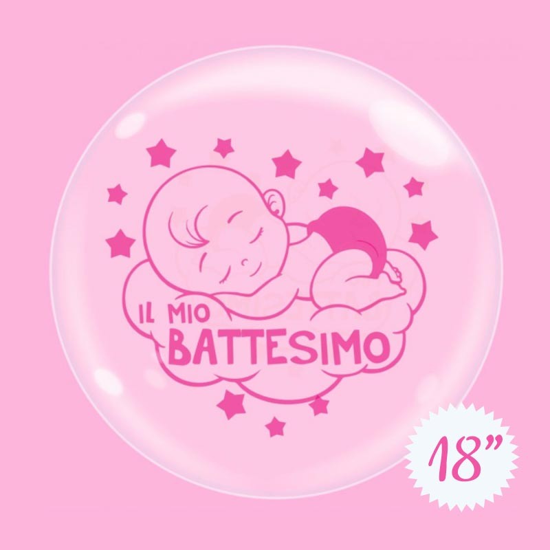 palloncino battesimo bimba bubble 18