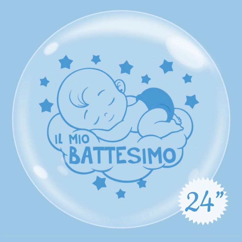 palloncino bubble 24 battesimo bimbo