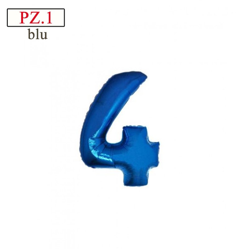 palloncino numero 4 piccolo blu